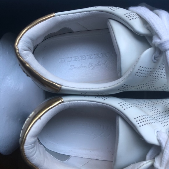 VINTAGE BURBERRY White Sneakers Size 38 Women’s - Picture 2 of 7